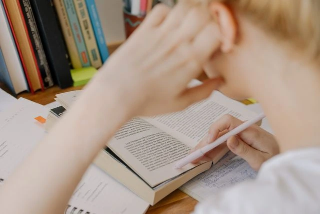 Young person studying
